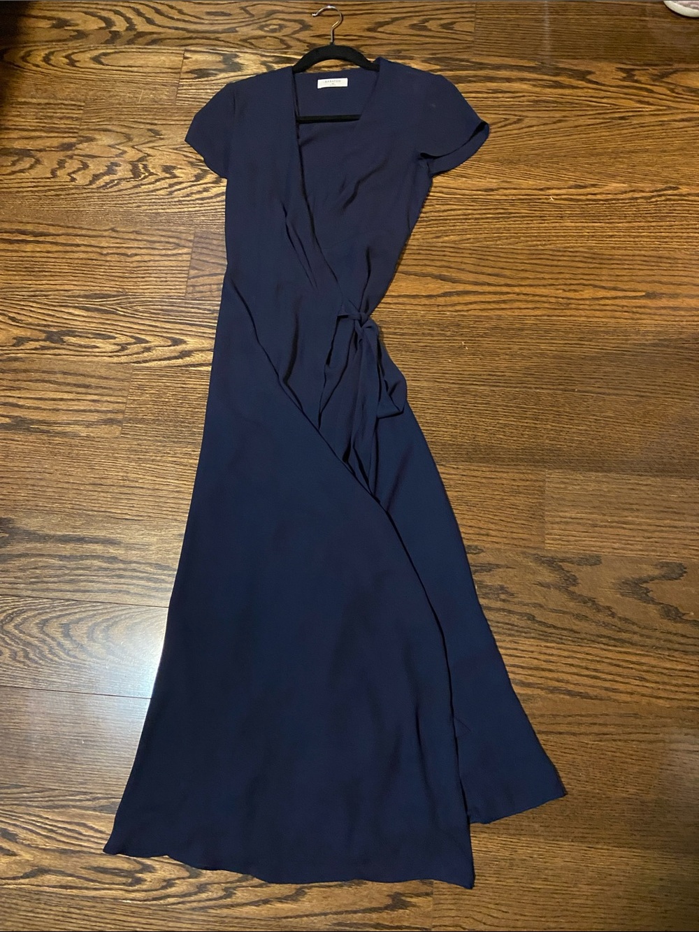 Babaton Navy Wrap Maxi Dress